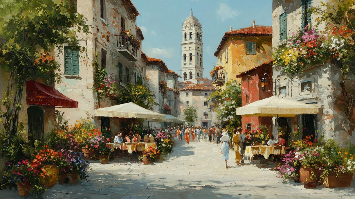 Balade Méditerranéenne – Giclée Panoramique sur Toile