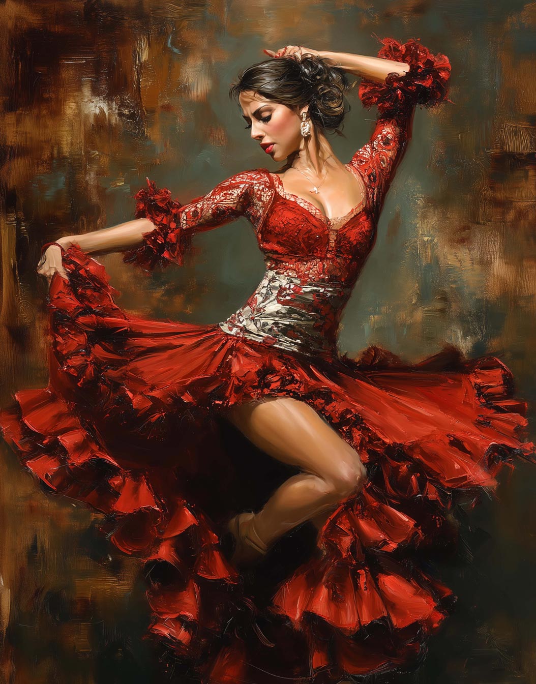Flamenco Passion – Spanish Dancer Giclée Canvas Art