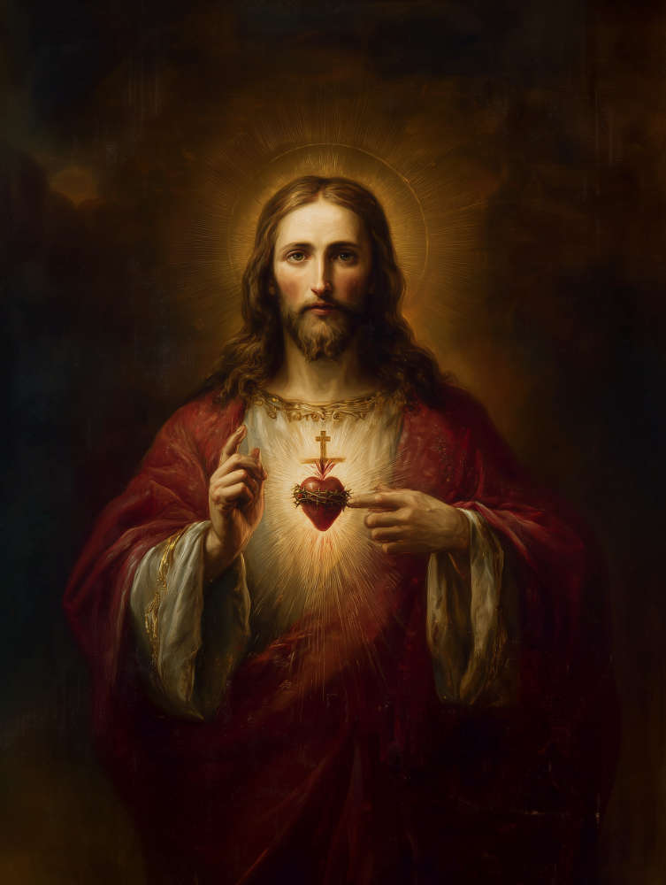 V The Sacred Heart of Jesus — Giclée Canvas Print