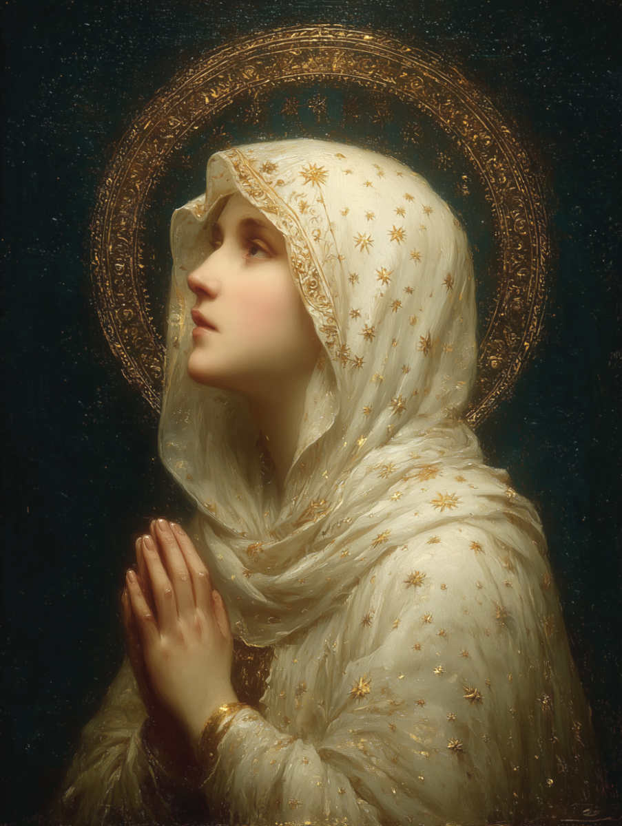 Heiliges Licht – Giclée-Druck der betenden Jungfrau Maria