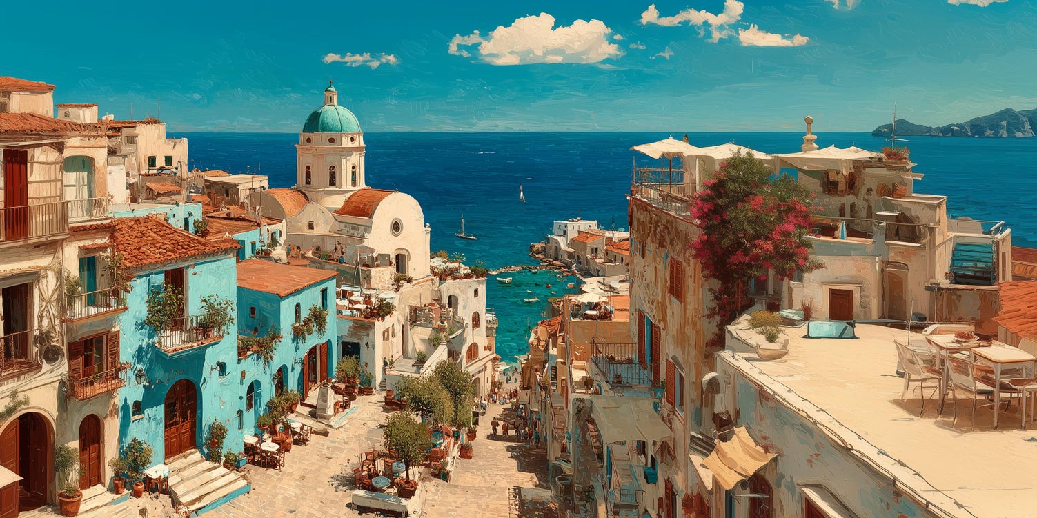 Azure Heights – Impression Giclée Panoramique sur Toile