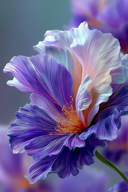Fleur Rhapsodie Violette – Giclée Floral Moderne sur Toile | Art Botanique Mural