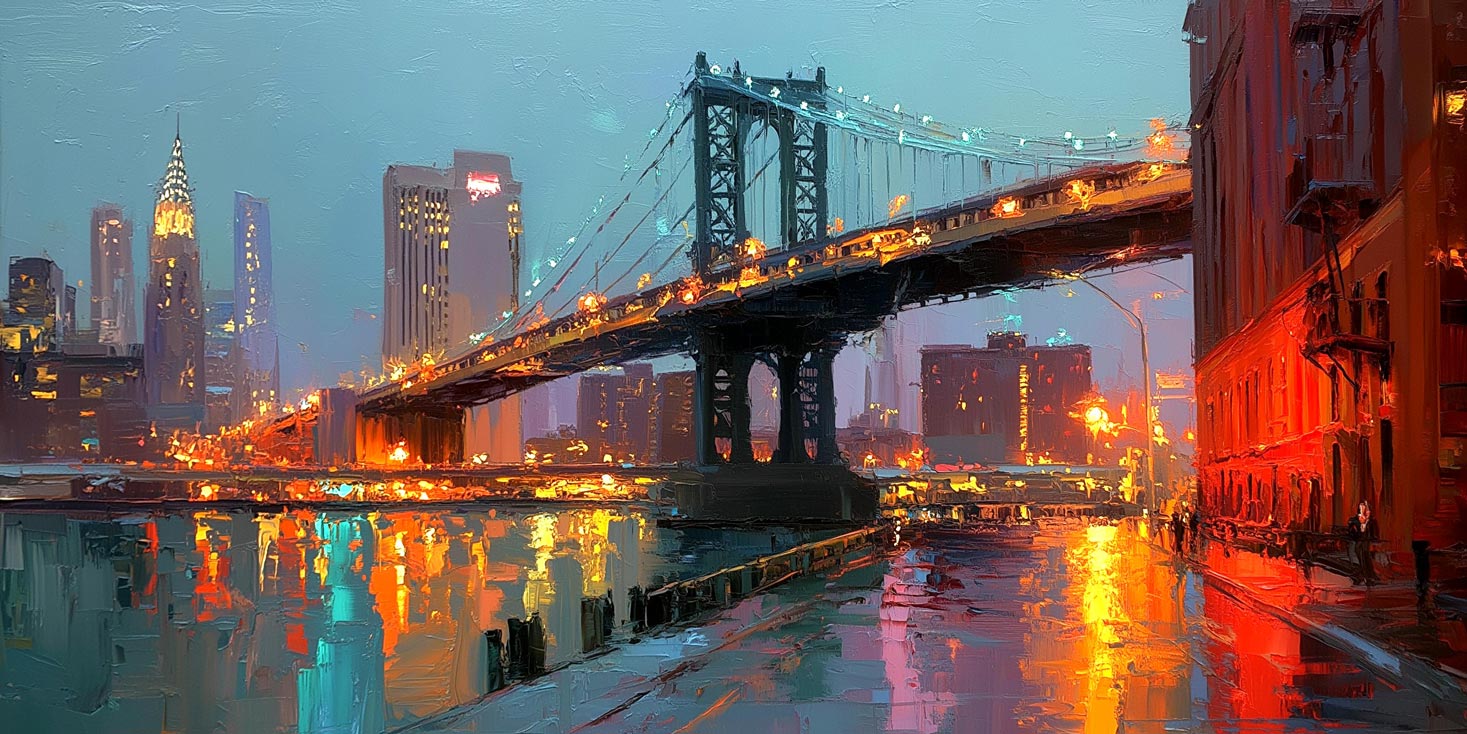 City Reflections – Panoramic Giclée Canvas Print