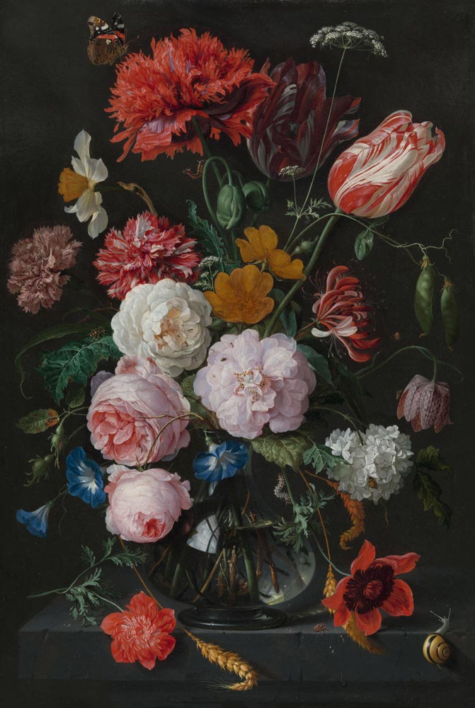 Still Life with Flowers in a Glass Vase – Jan Davidsz. de Heem