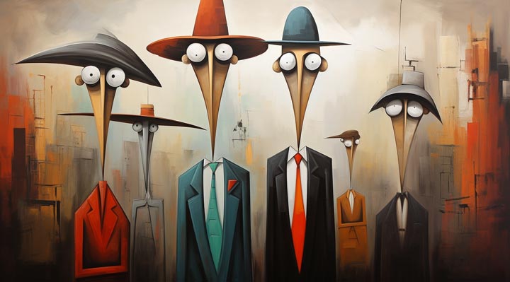 Caballeros Excéntricos – Impresión Giclée Panorámica en Lienzo Caballeros Excéntricos – Impresión Giclée Panorámica en Lienzo