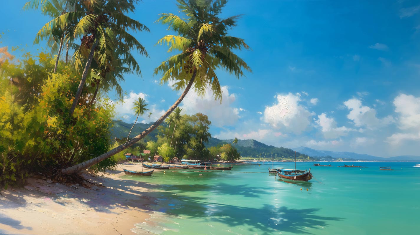 Tropical Serenity – Giclée Panoramic Print on Canvas